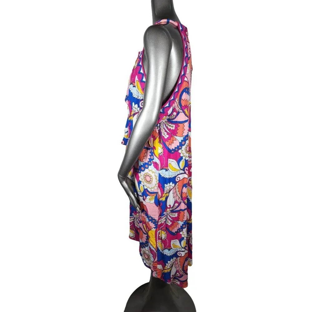 Trina Turk NWT Sevilla Swimsuit Coverup Dress Blue Pink Large - Picture 5 of 7